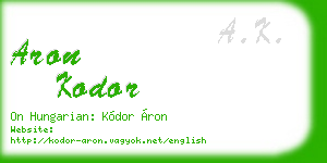 aron kodor business card